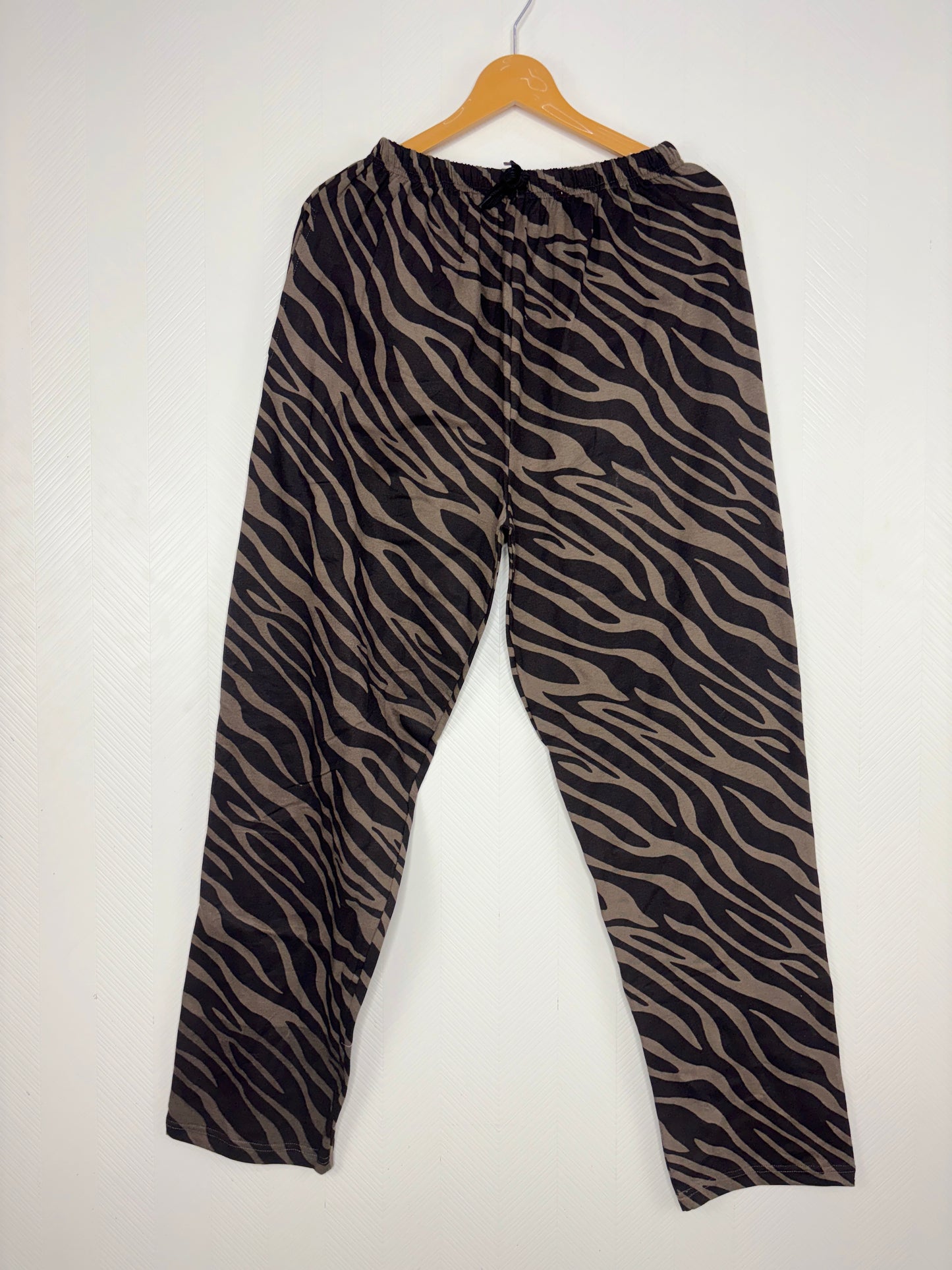 Brown Zebra Print Women Night Pant