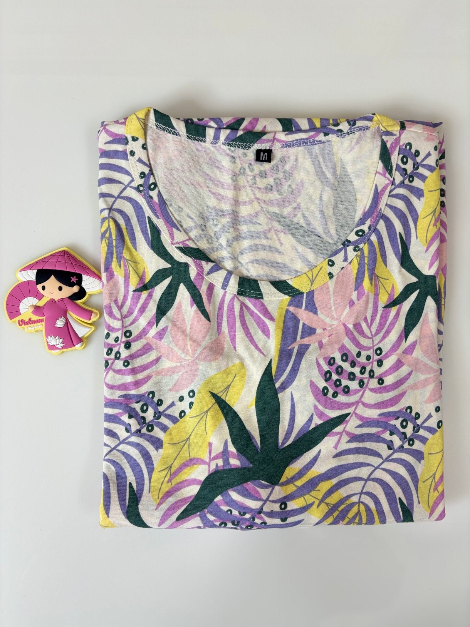 Cotton Fabric Light Baby Pink Leafy Printed Maternity Maxi