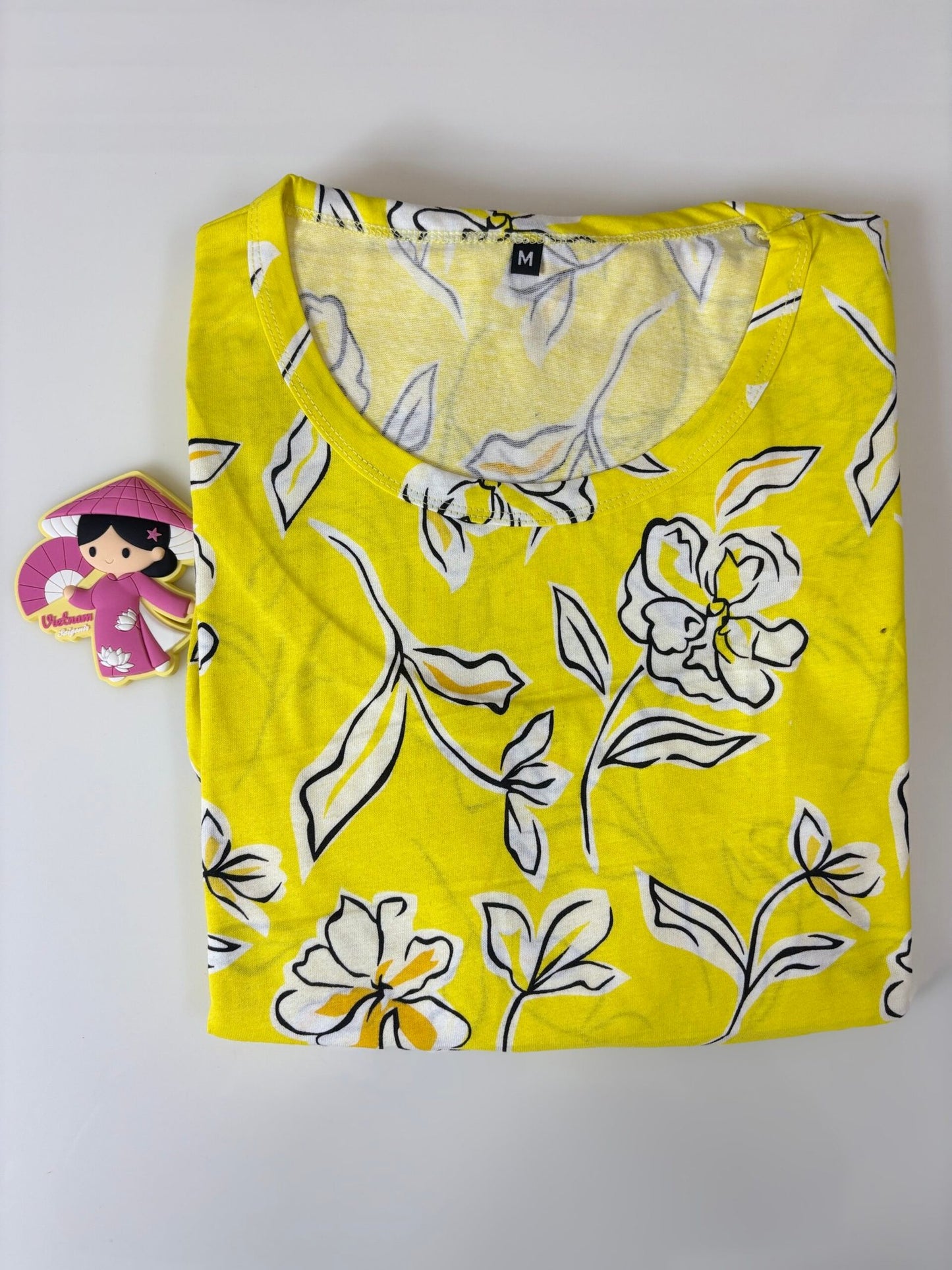 Cotton Fabric Yellow Floral Printed Maternity Maxi