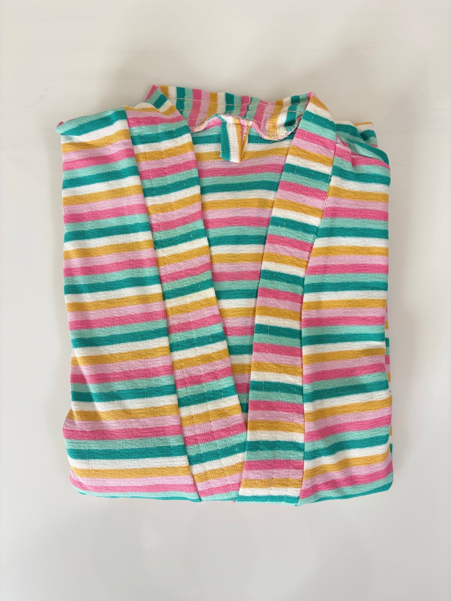 Mint Green Pink Yellow Stripe Bath Robe