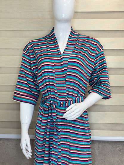 Multicolor Stripe Bath Robe