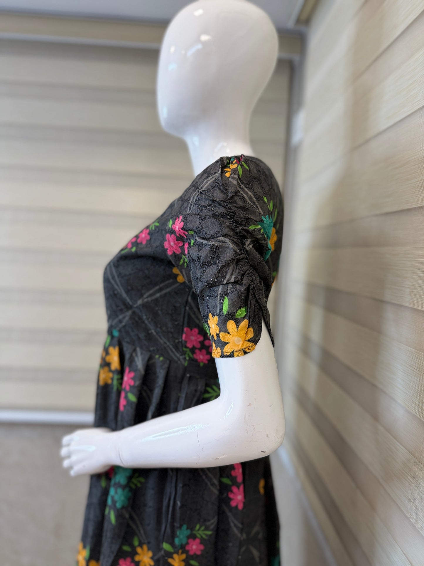 Grey Floral Print Hakoba Feeding Maxi