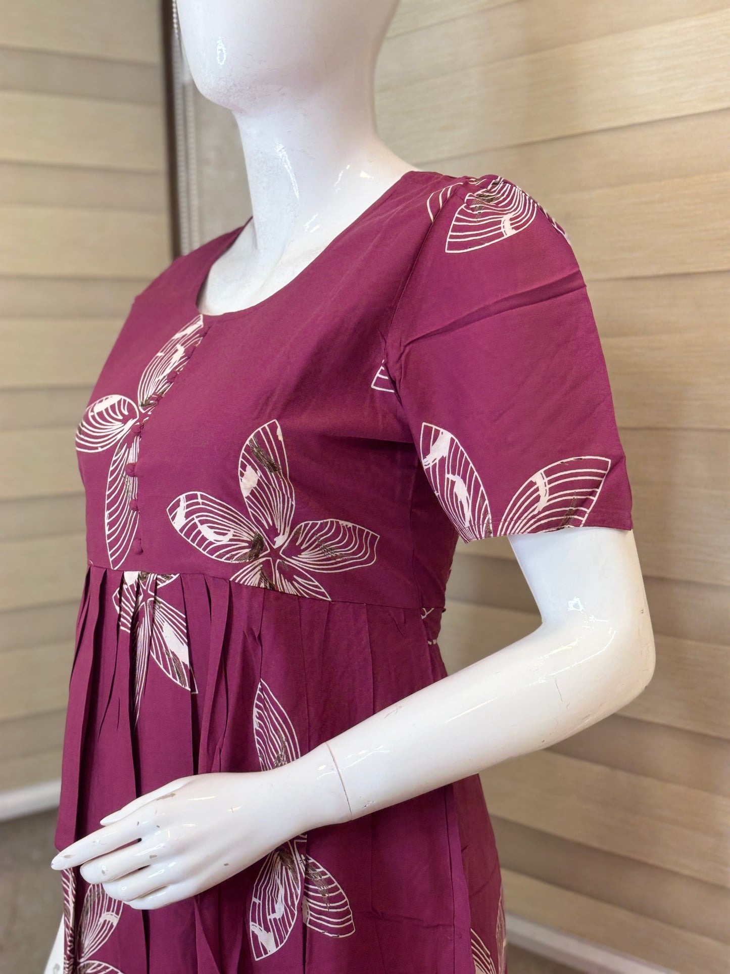 Berry Wine Ivory Blossom Budget Friendly Frock