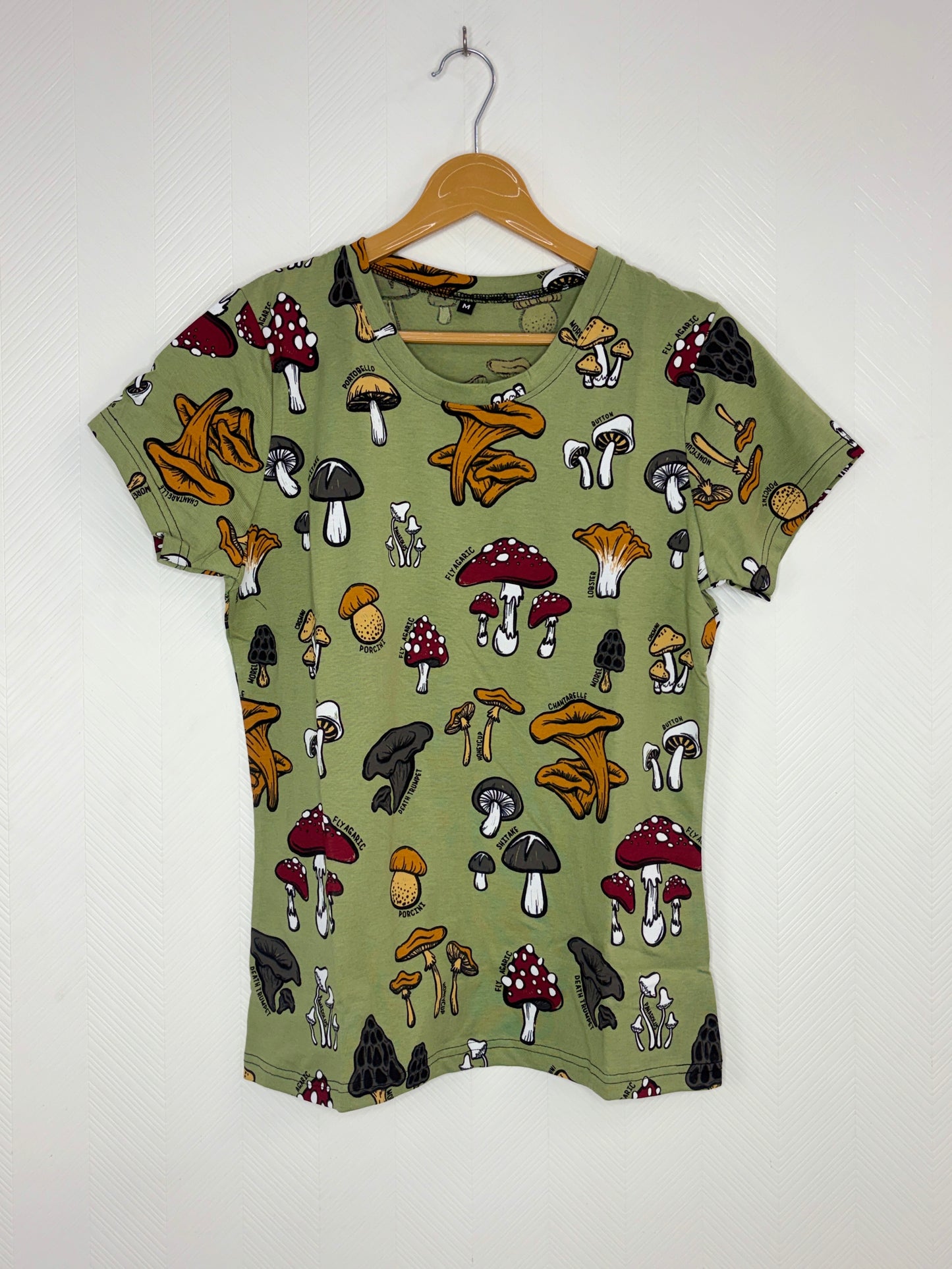 Sage Green Mushroom Print Women's T-Shirt