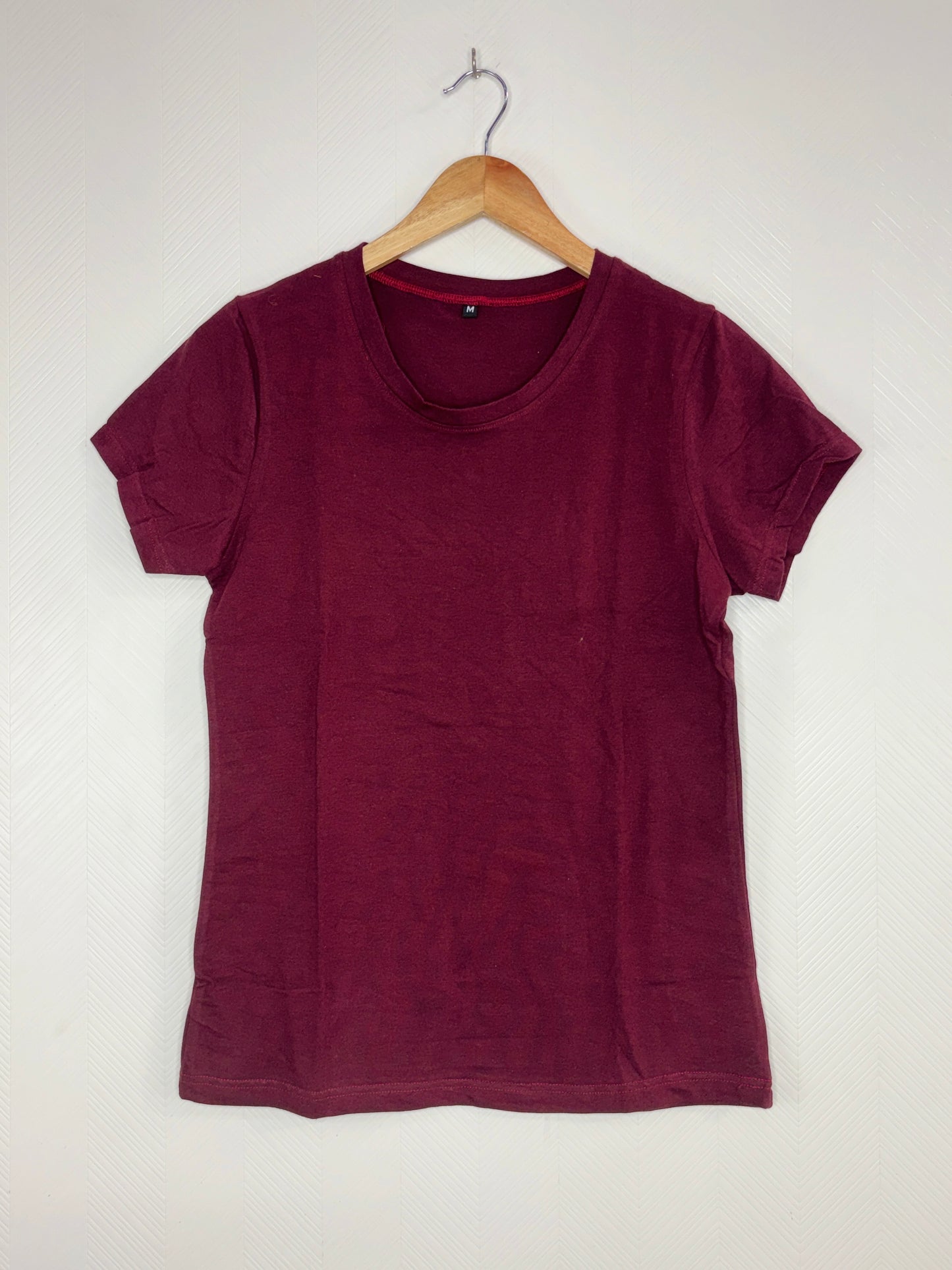 Maroon Solid Women's T-Shirt