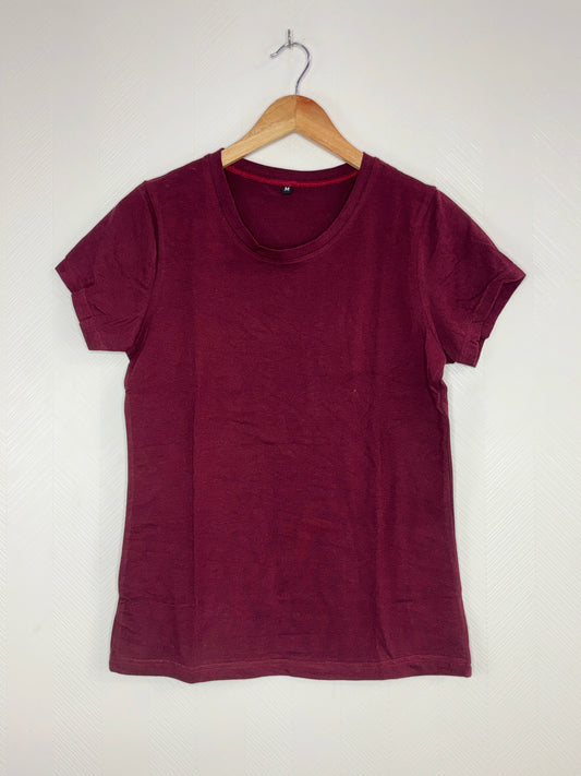 Maroon Solid Women's T-Shirt