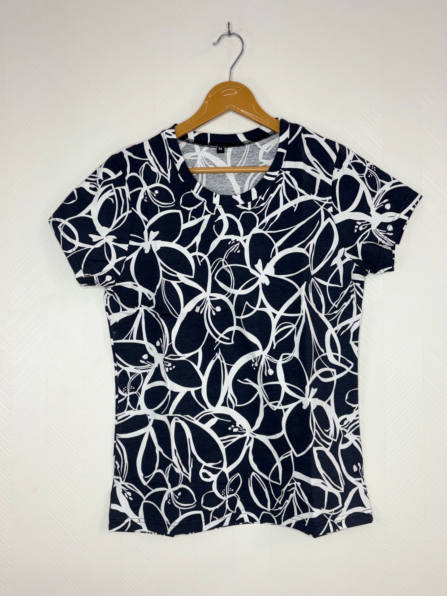Navy Abstract Floral Women's T-Shirt
