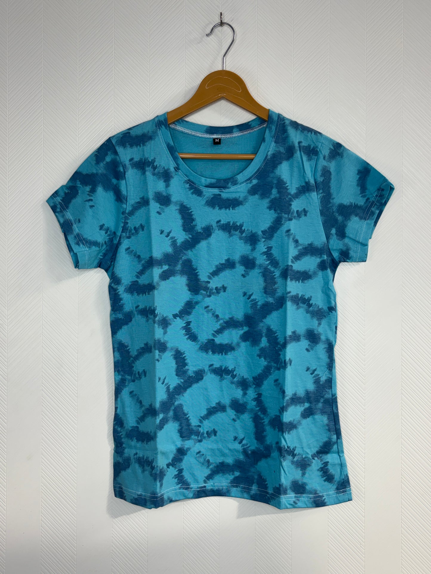 Sky Blue Tie-Dye Print Women's T-Shirt