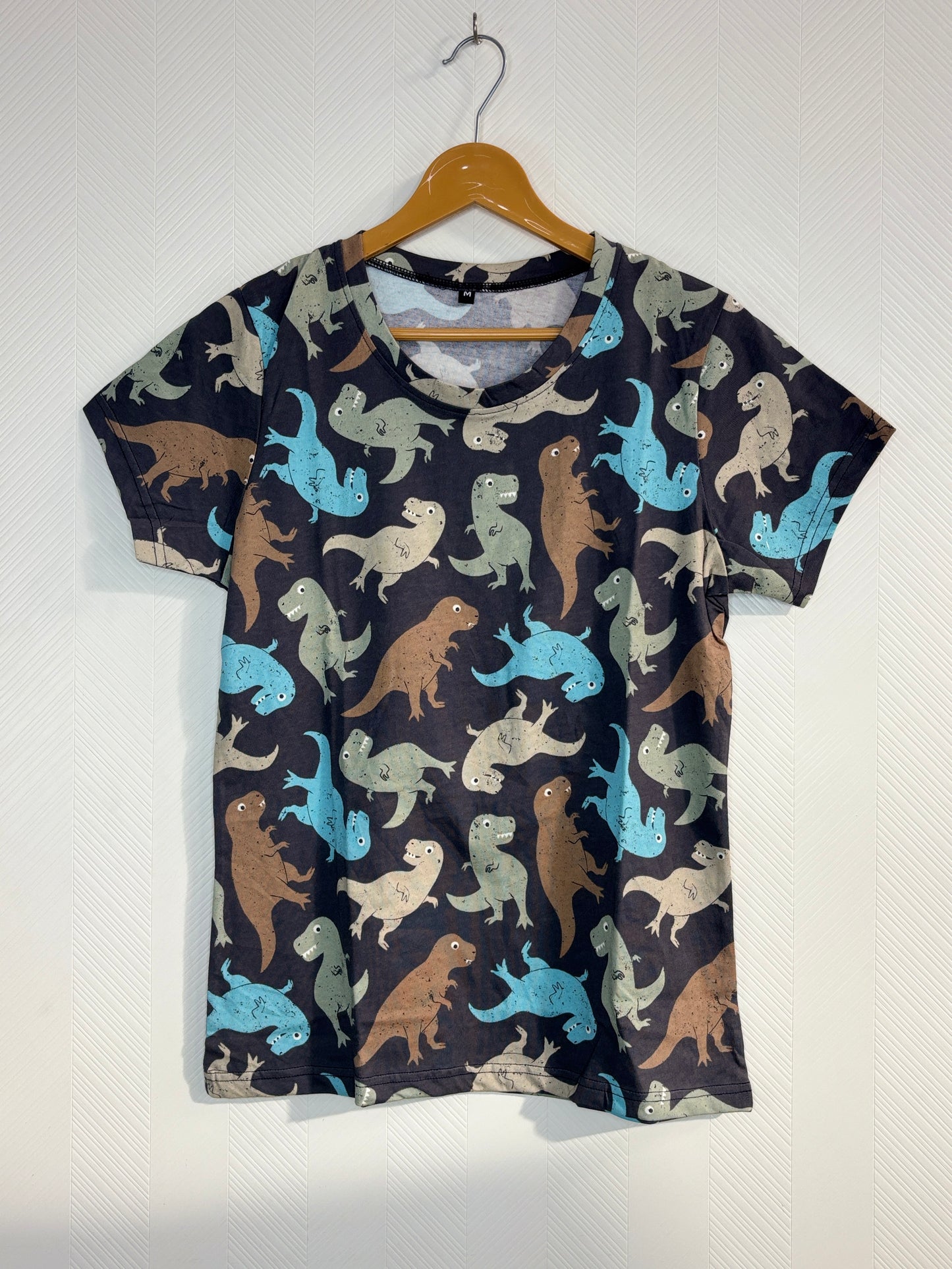 Charcoal Dinosaur Print Women's T-Shirt