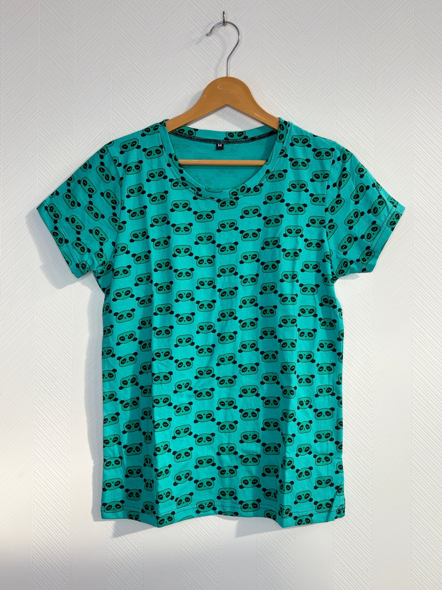 Turquoise Panda Print Women's T-Shirt
