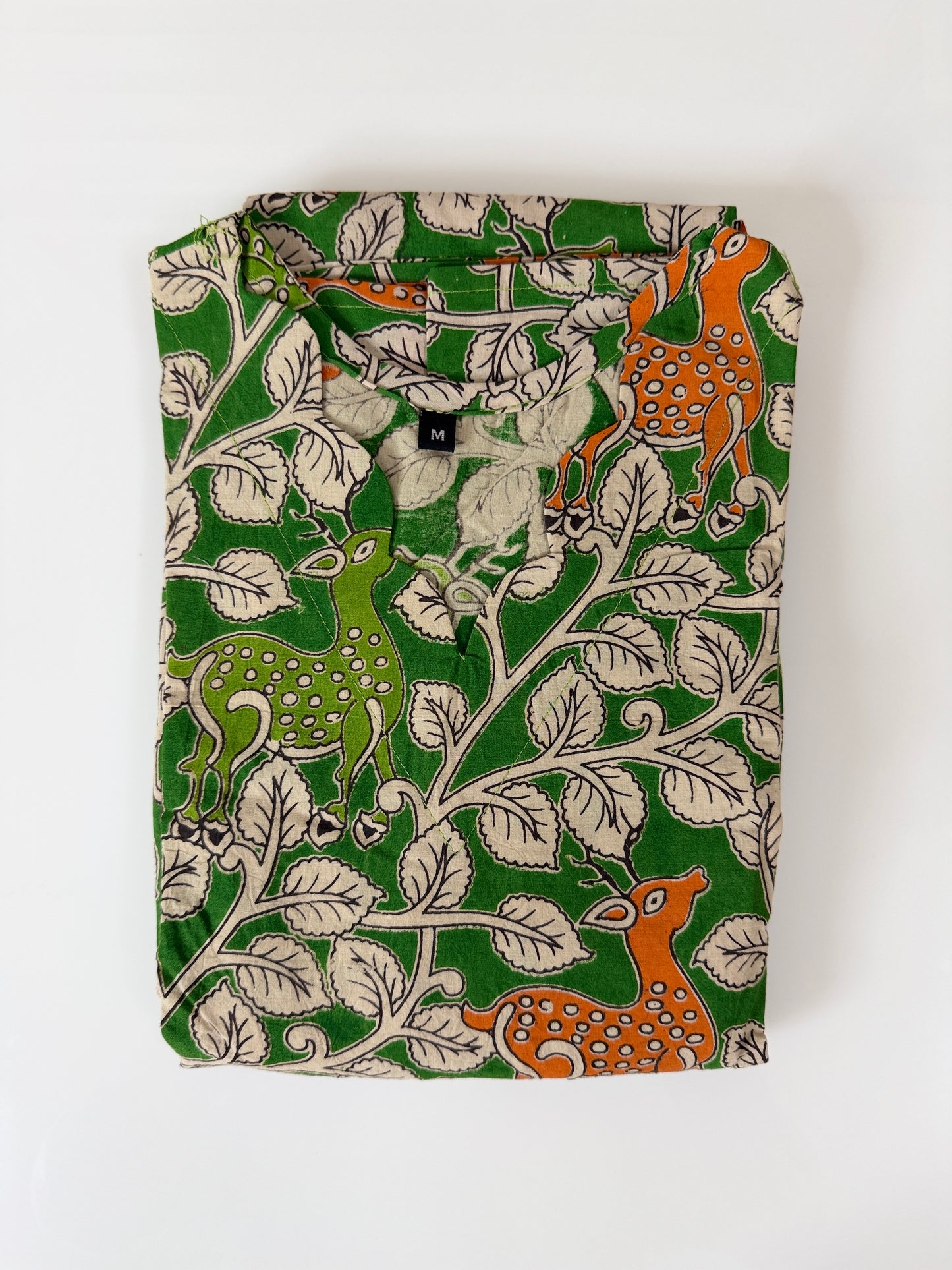 Kalamkari Prints Cotton Frocks Deer Print