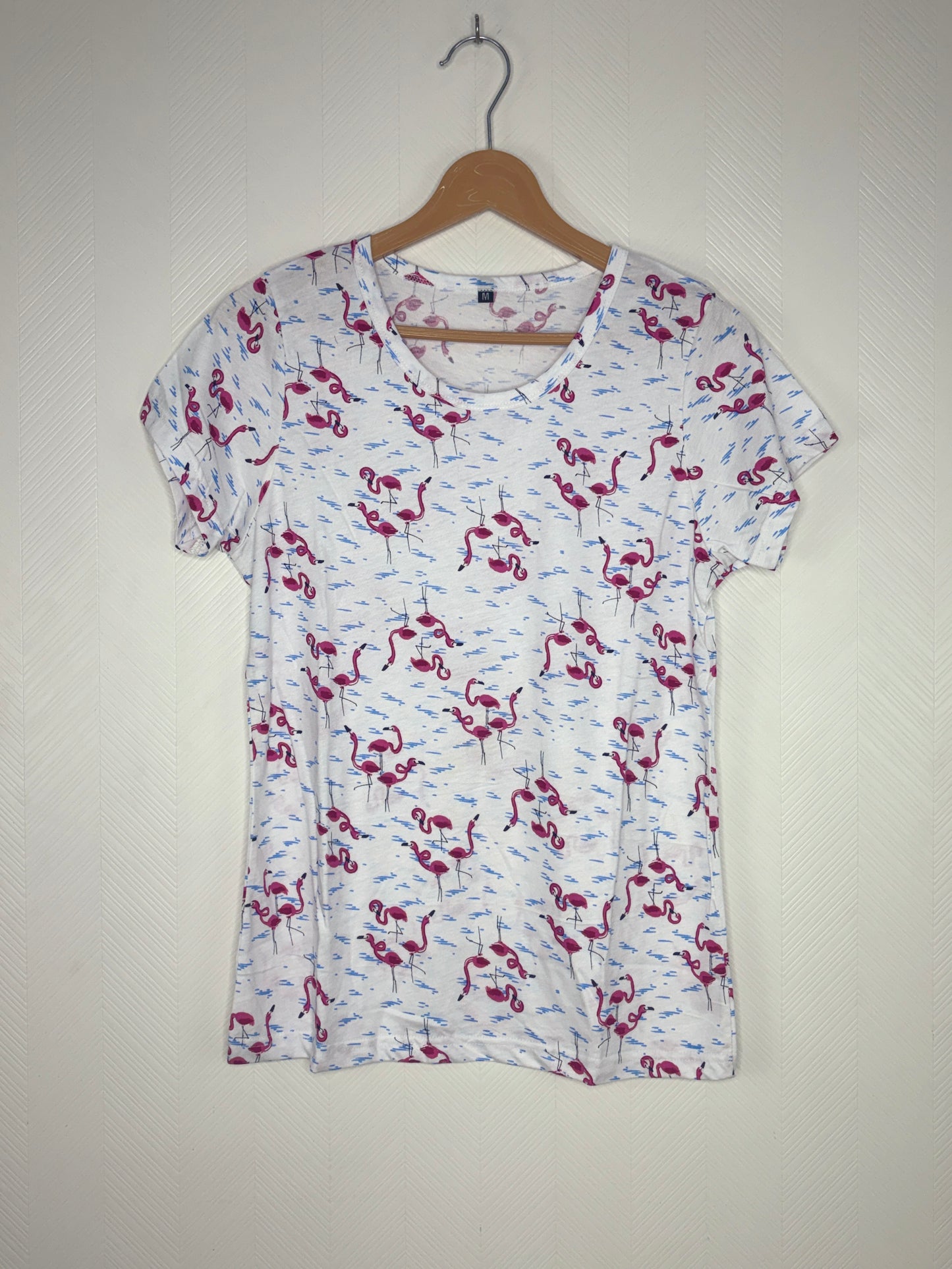 White Flamingo Print Women's T-Shirt