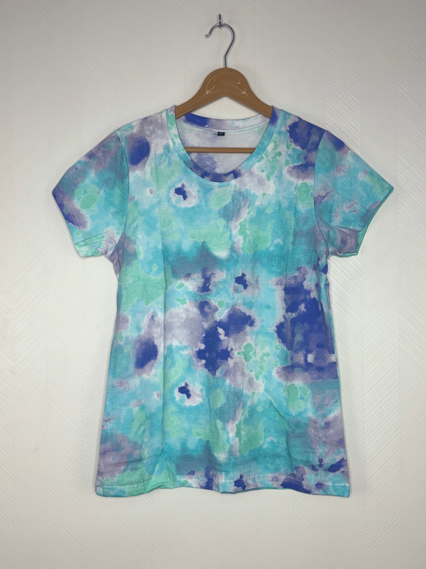 Blue Tie-Dye Print Women's T-Shirt