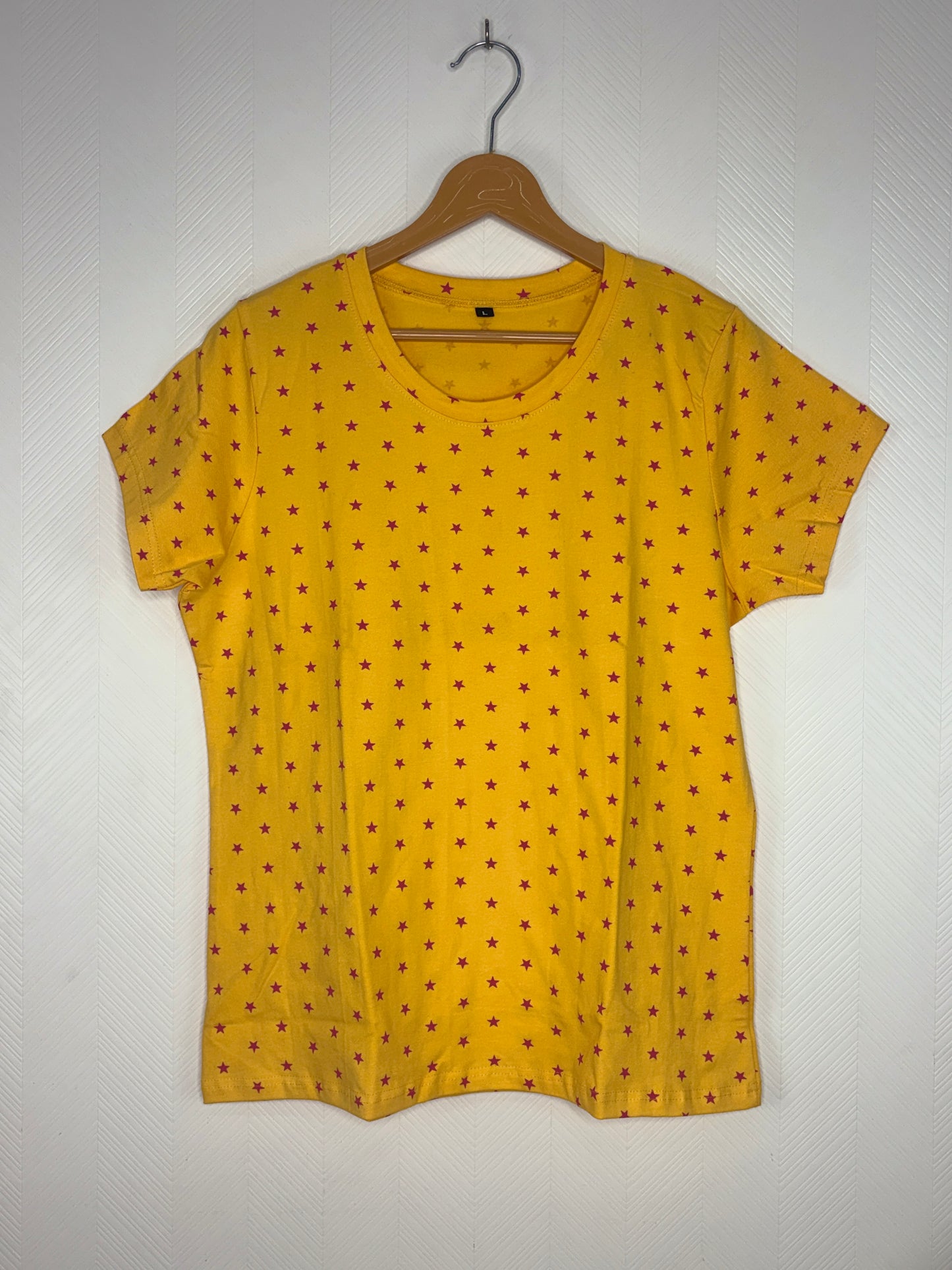 Yellow Star Print Women's T-Shirt