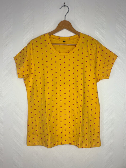 Yellow Star Print Women's T-Shirt
