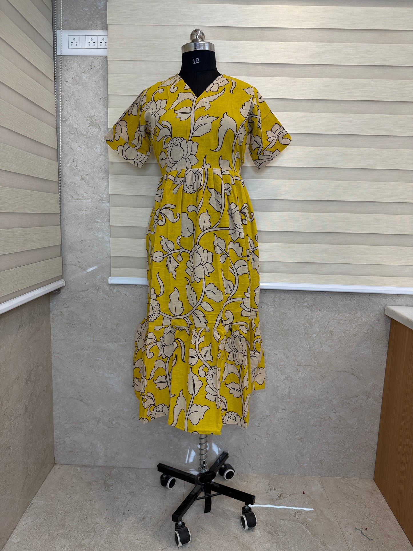 Kalamkari Prints Cotton Frocks Floral Print