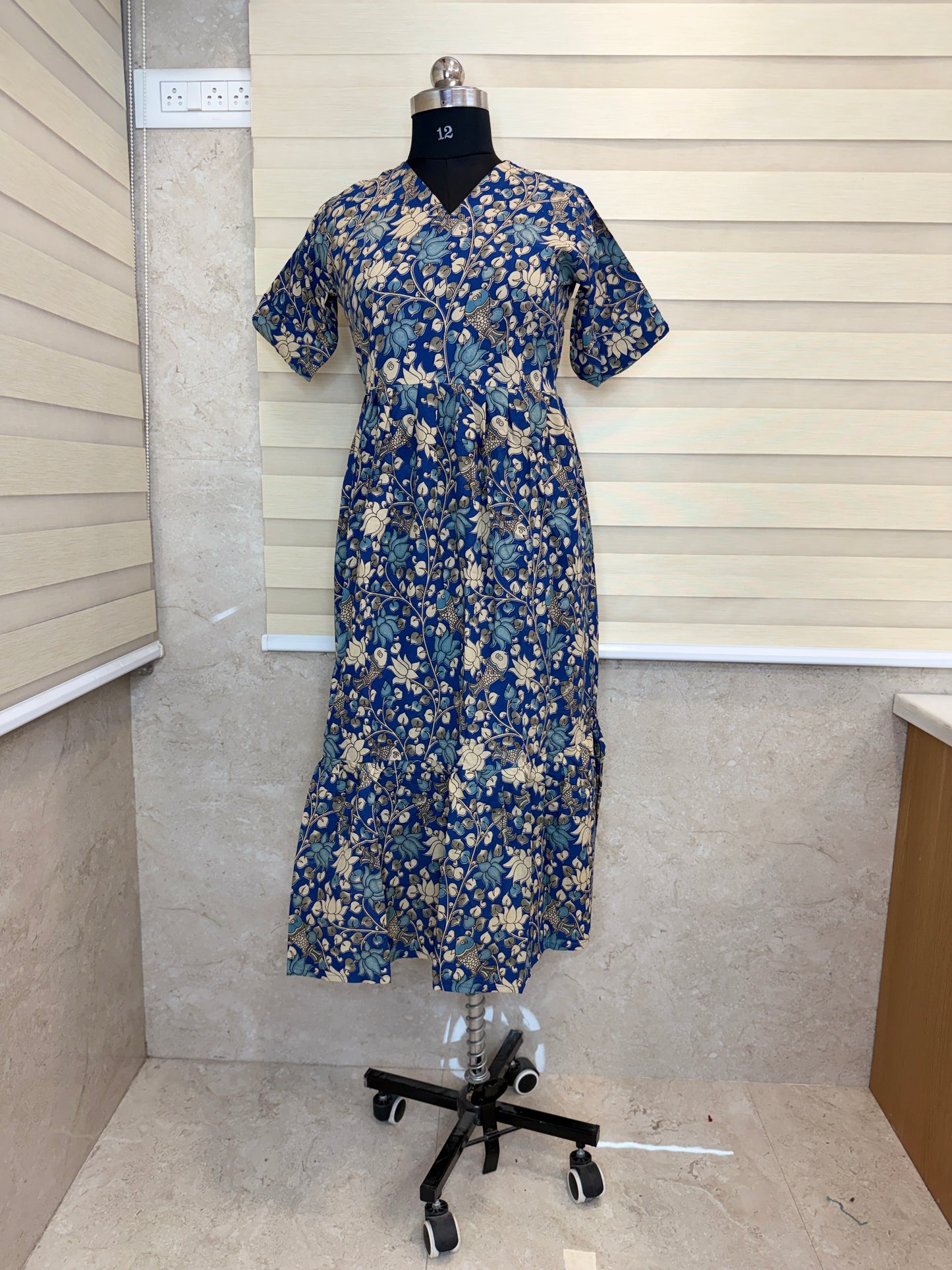 Kalamkari Prints Cotton Frocks Fish Print