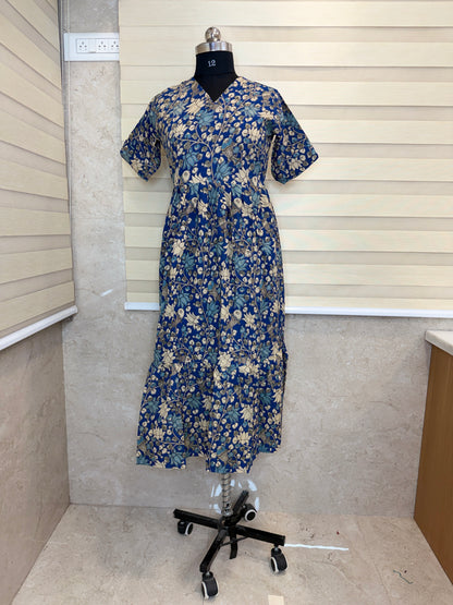 Kalamkari Prints Cotton Frocks Fish Print