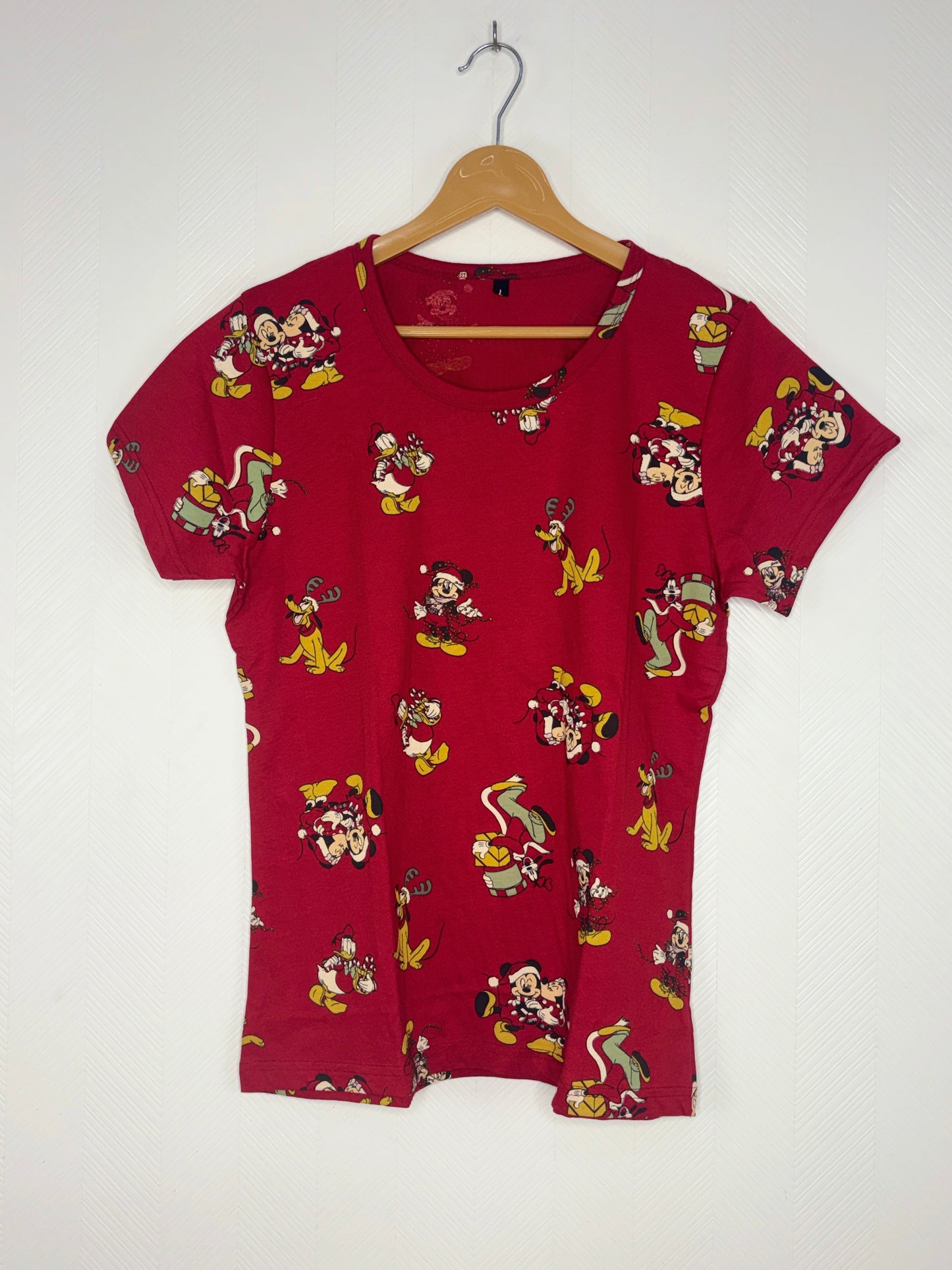 Crimson Red Disney Character Print Women's T-Shirt