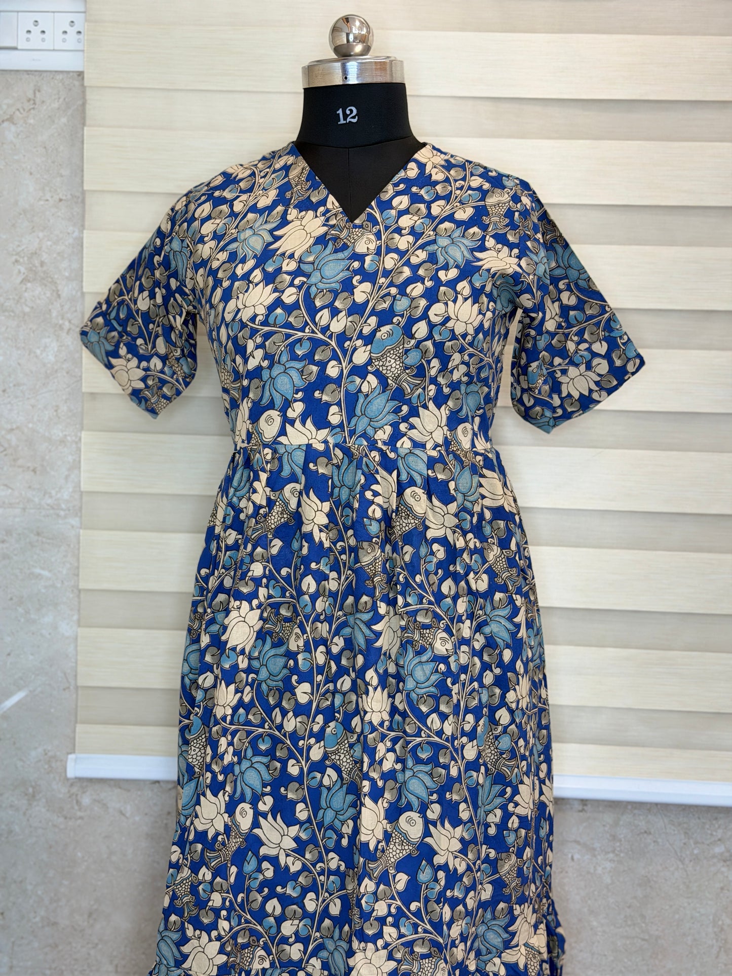 Kalamkari Prints Cotton Frocks Fish Print