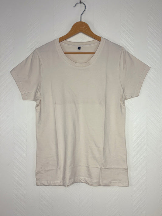 Cream White Solid Women's T-Shirt
