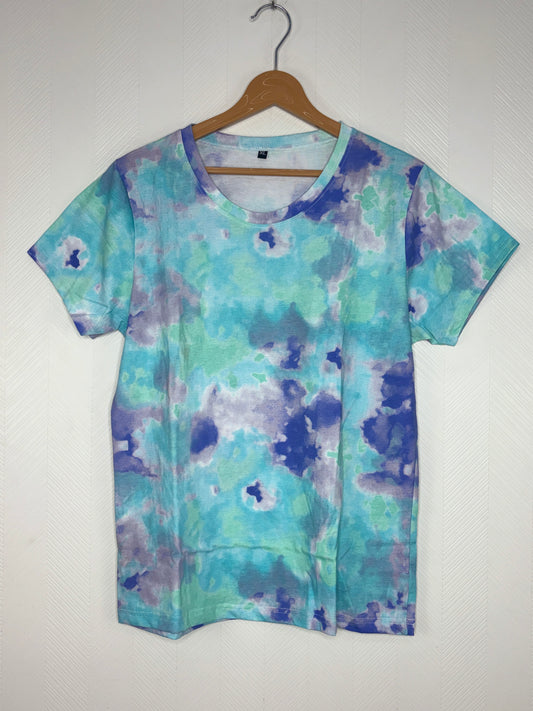 Mint Green Tie-Dye Print Women's T-Shirt