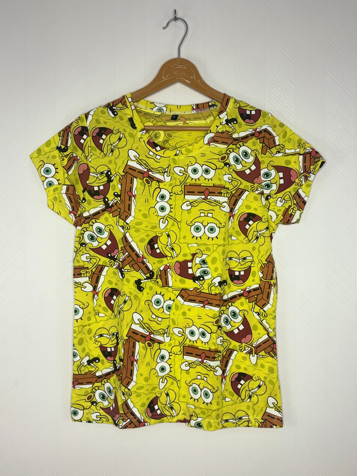 Yellow SpongeBob Character Print Women's T-Shirt