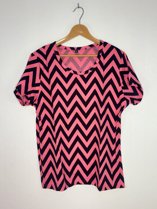 Hot Pink Chevron Print Women's T-Shirt