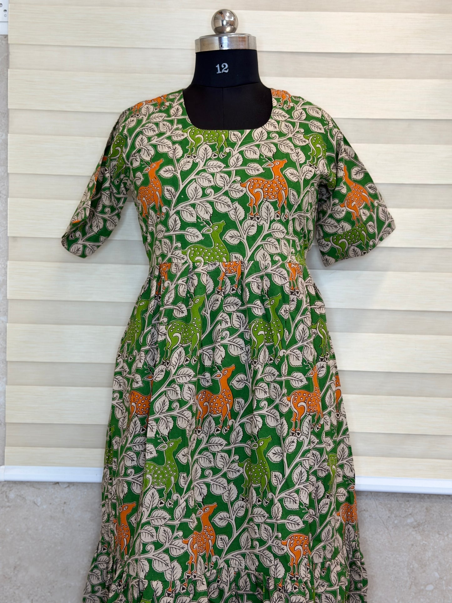 Kalamkari Prints Cotton Frocks Deer Print