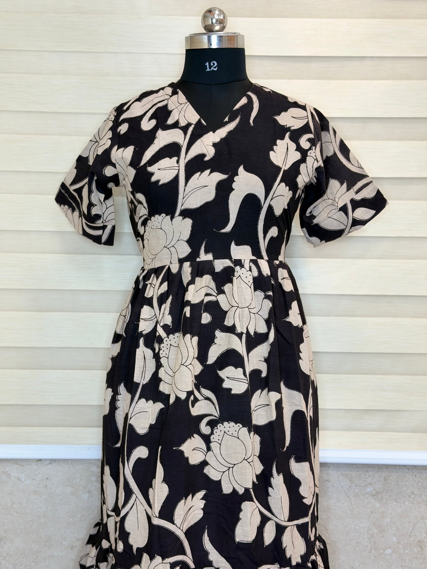 Kalamkari Prints Cotton Frocks Floral Vine Print