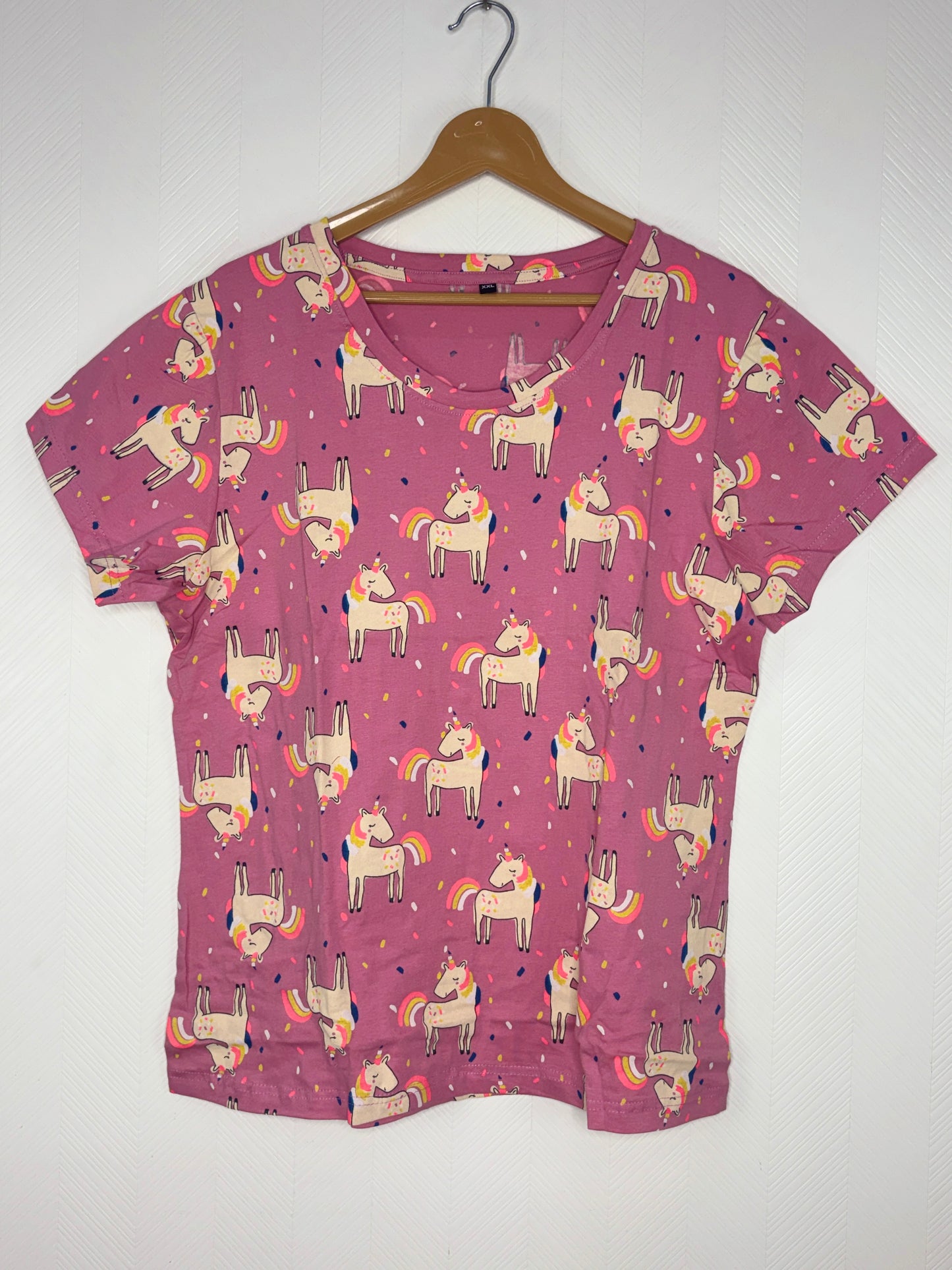 Pink Unicorn Print Women's T-Shirt