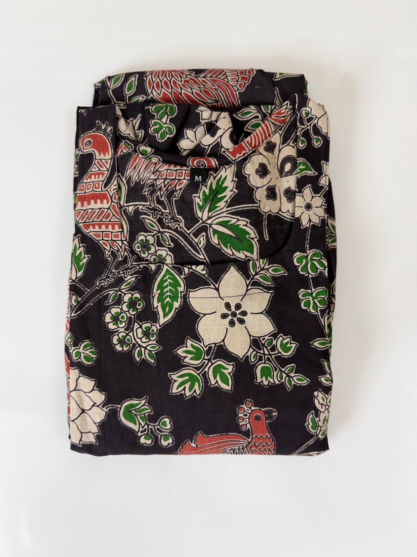 Kalamkari Prints Cotton Frocks Bird Floral Print