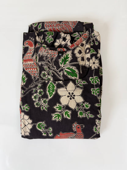 Kalamkari Prints Cotton Frocks Bird Floral Print