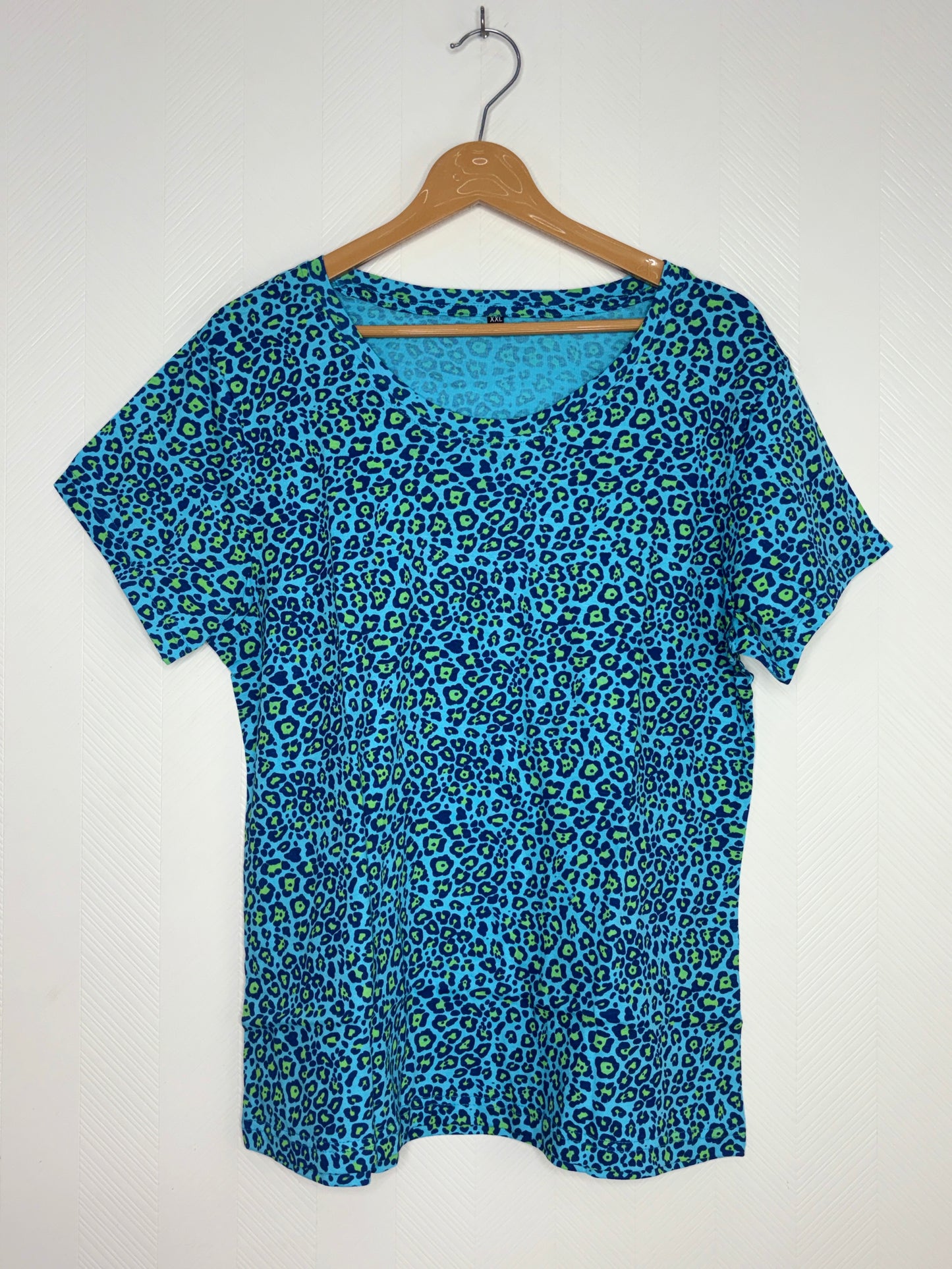 Turquoise Blue Leopard Print Women's T-Shirt