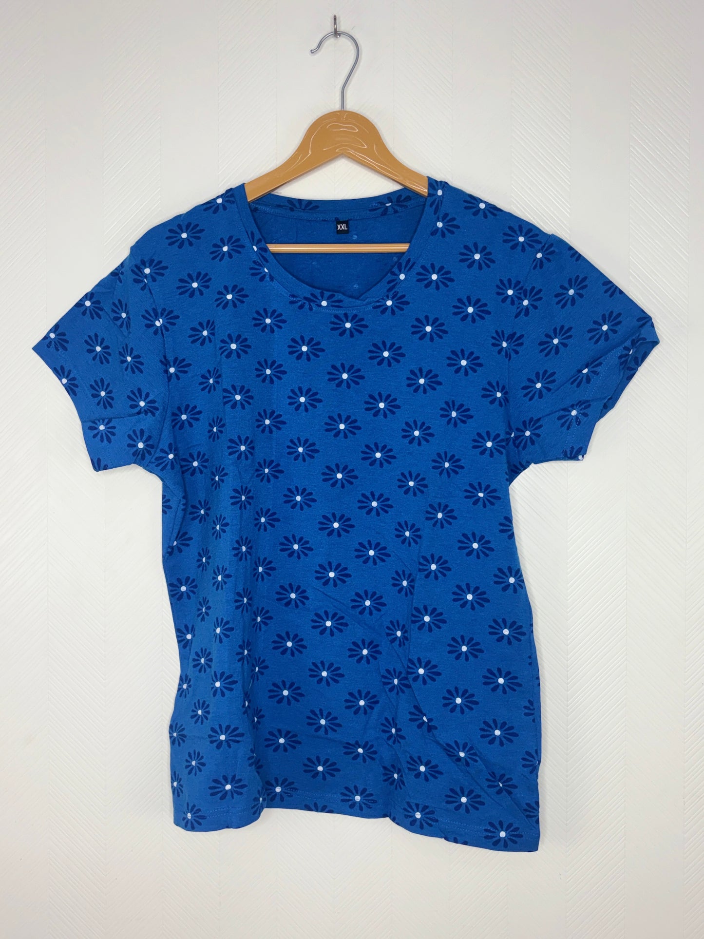 Royal Blue Daisy Print Women's T-Shirt