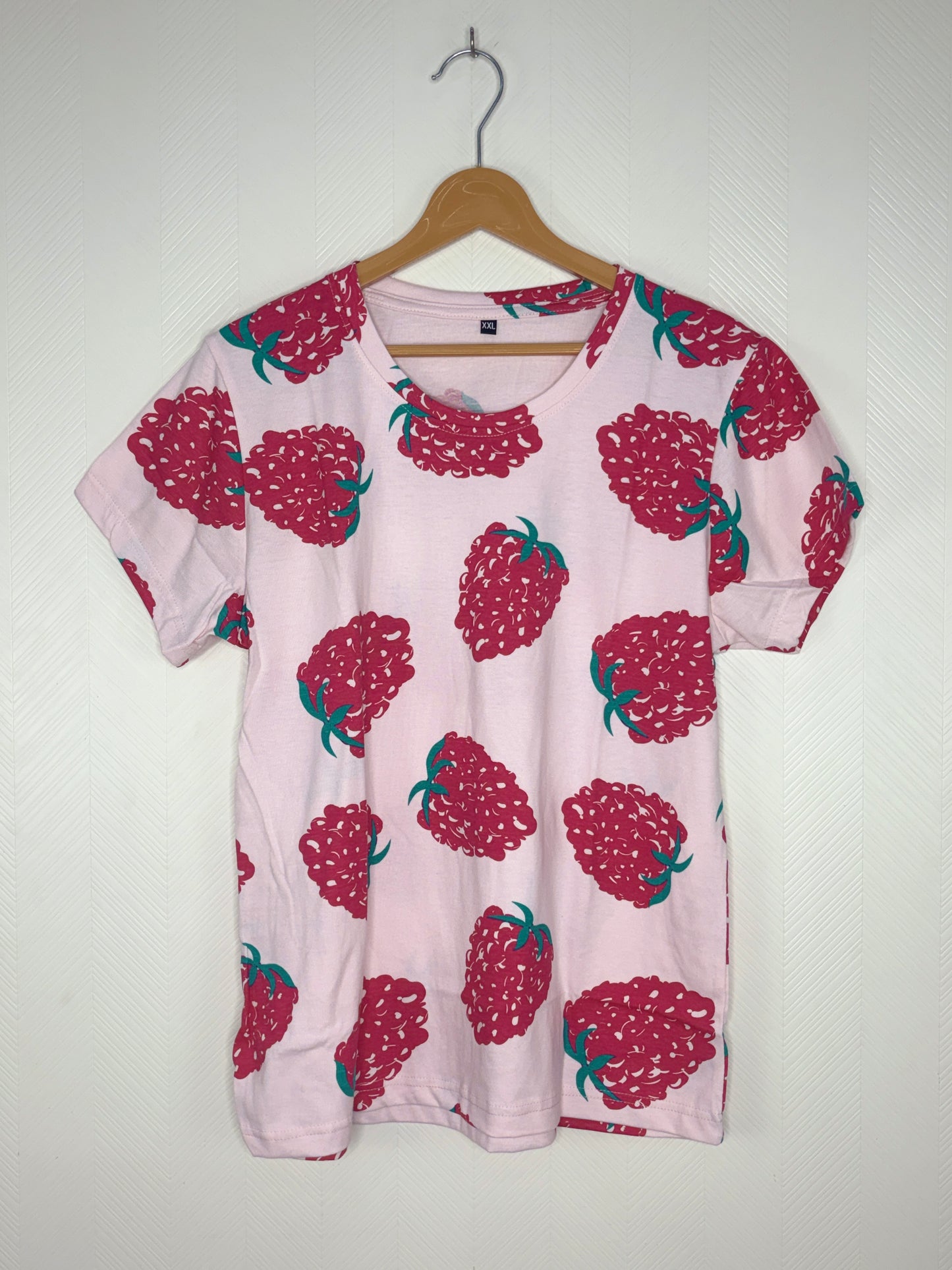 Light Pink Raspberry Print Women's T-Shirt
