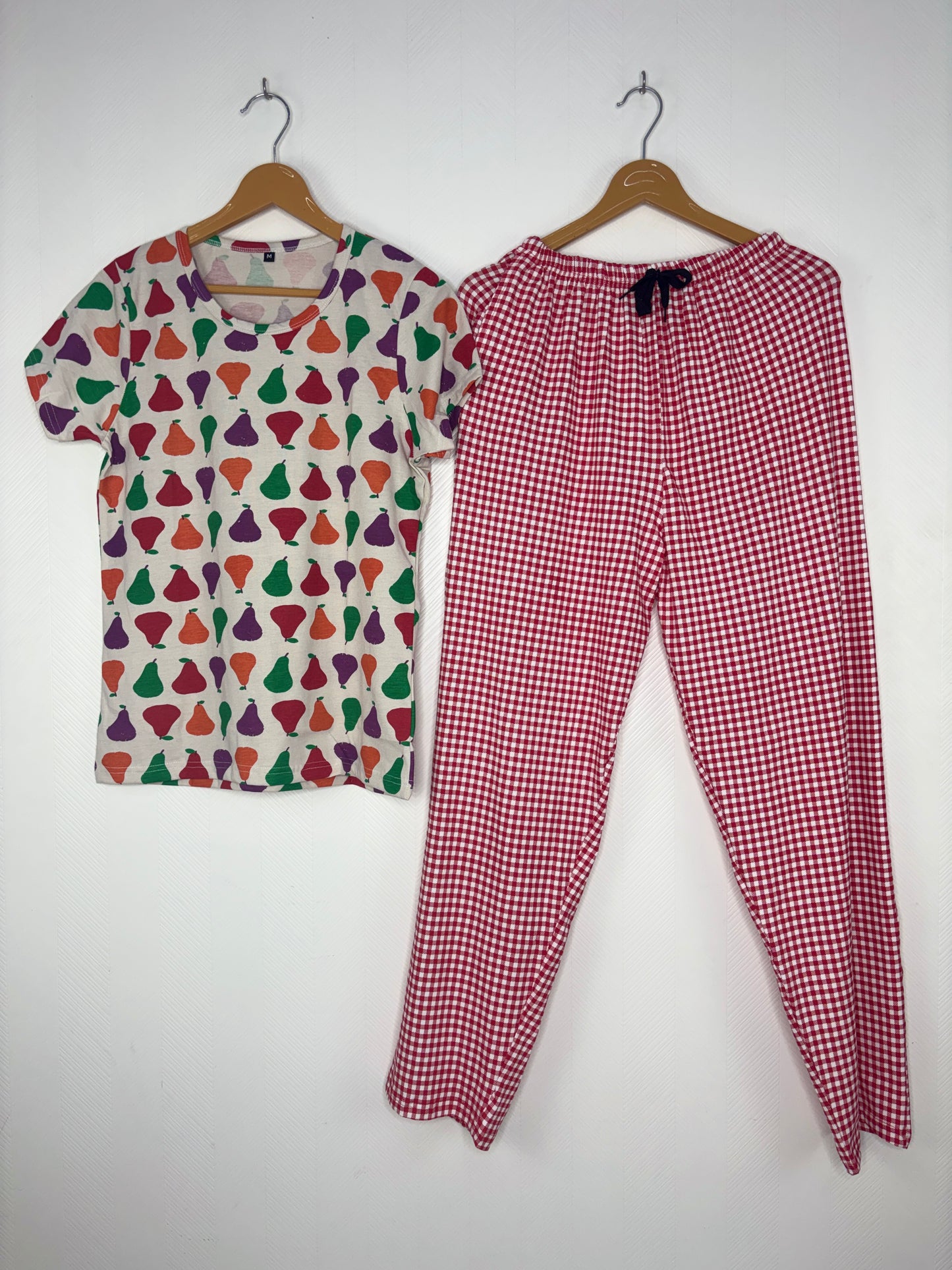 Cream Pear Print T-Shirt and Pant Set