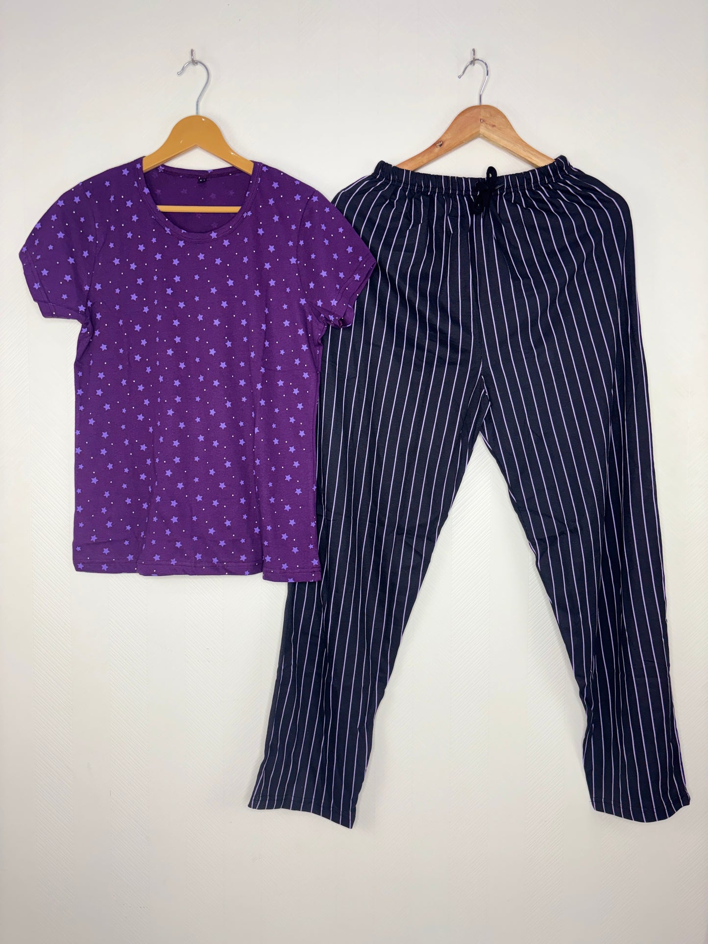 Purple Star Print T-Shirt and Pant Set