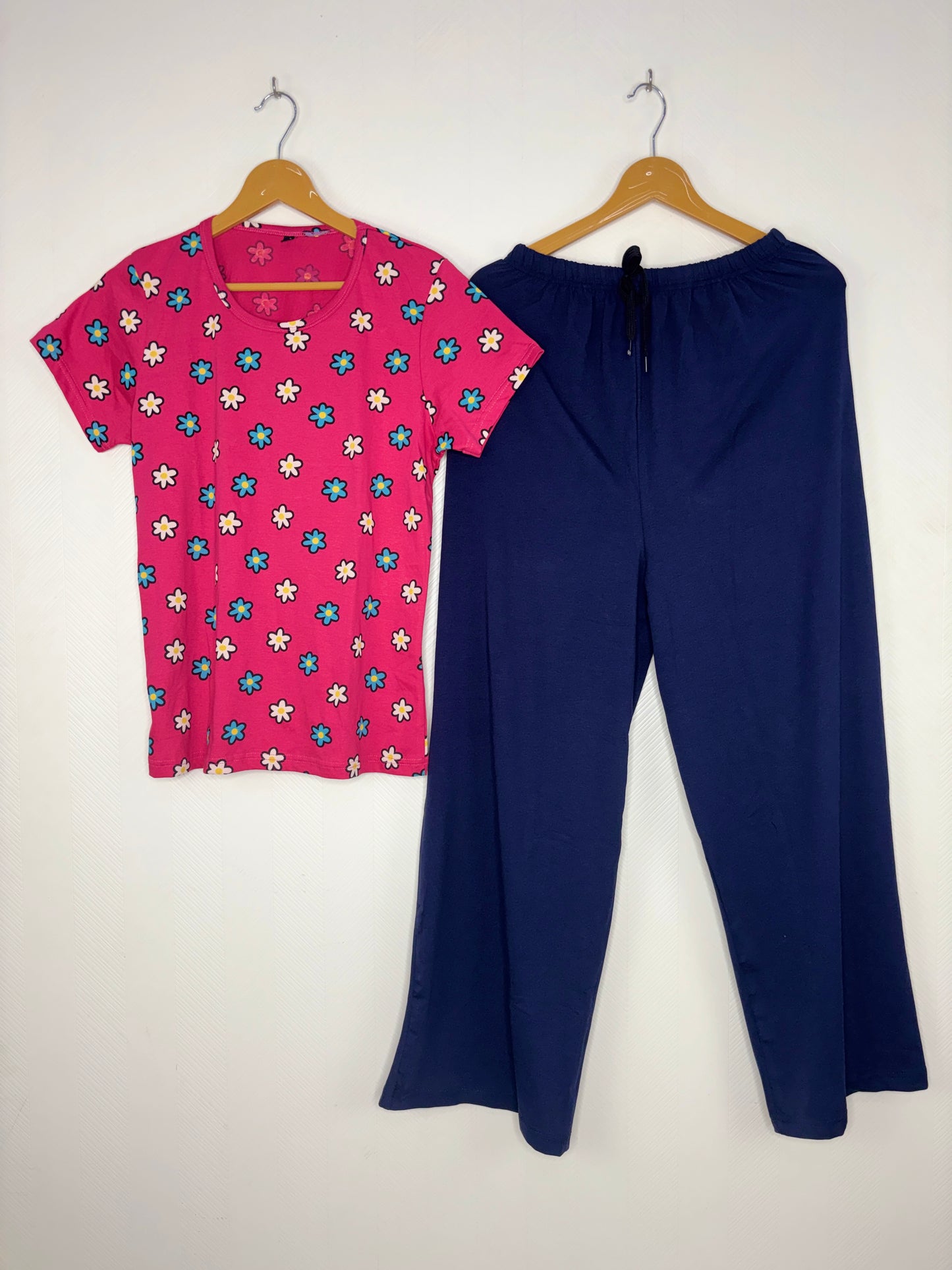 Pink Daisy Print T-shirt with Palazzo