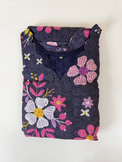 Navy Floral Hakoba Non Feeding Maxi