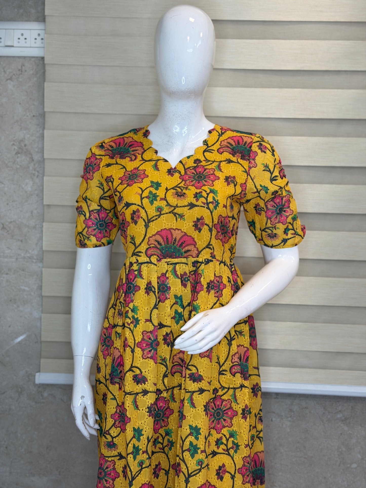 Mustard Floral Hakoba Non Feeding Maxi