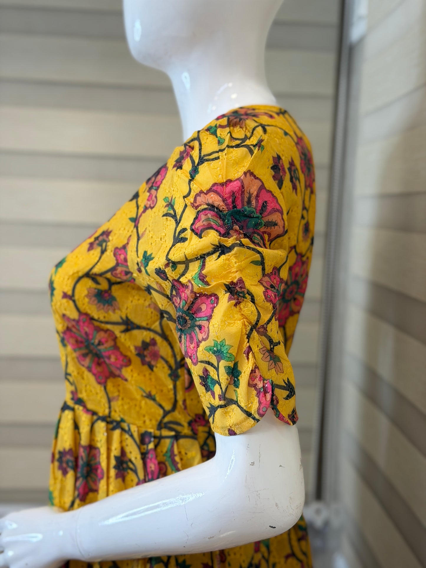 Mustard Floral Hakoba Non Feeding Maxi