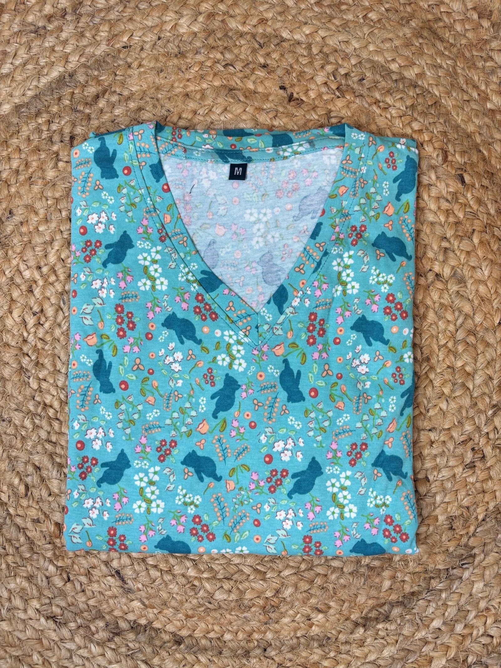 Blue White Smalls Flowers Printed Lounge Frock