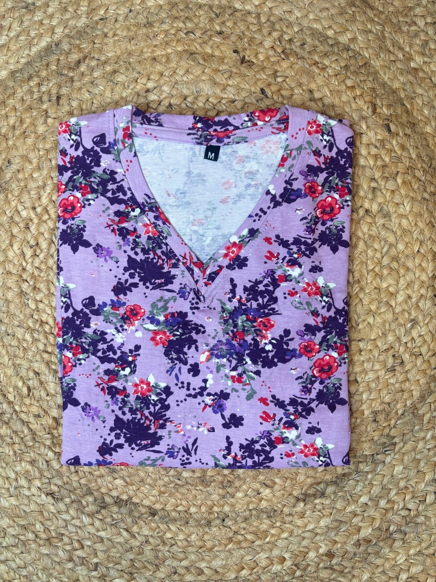 Lavender Blue Floral Printed Lounge Frock