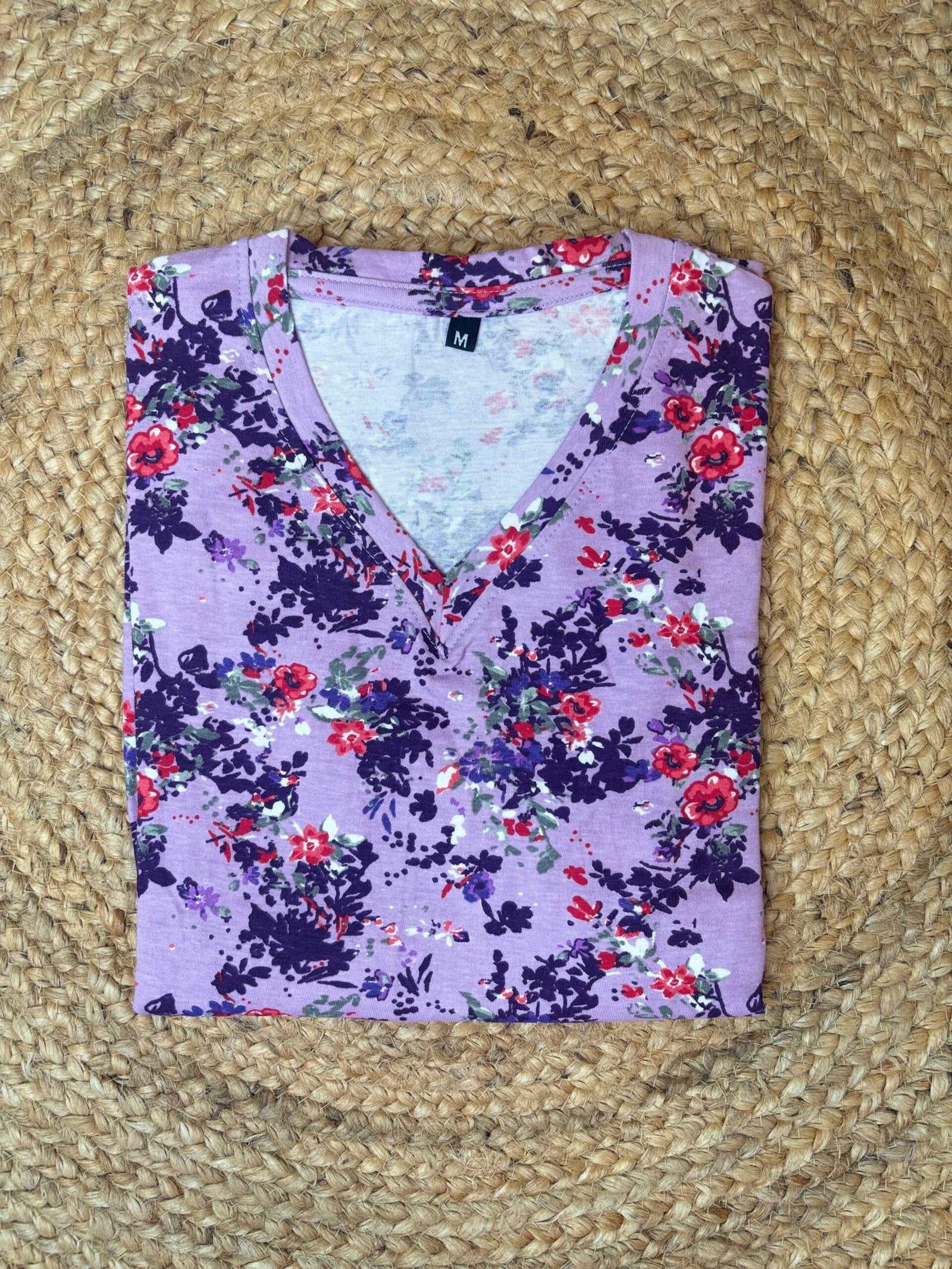 Lavender Blue Floral Printed Lounge Frock