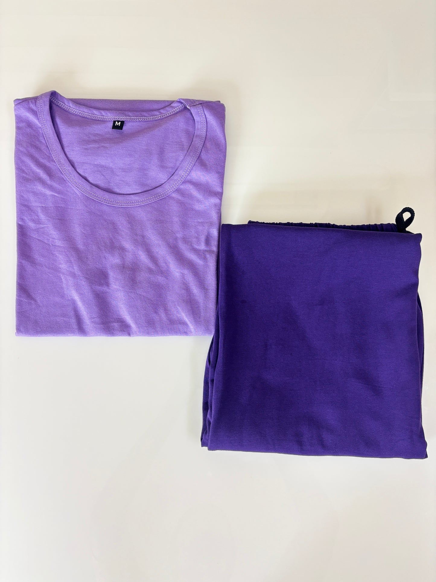 Lavender Solid Women's T-Shirt with Palazzo
