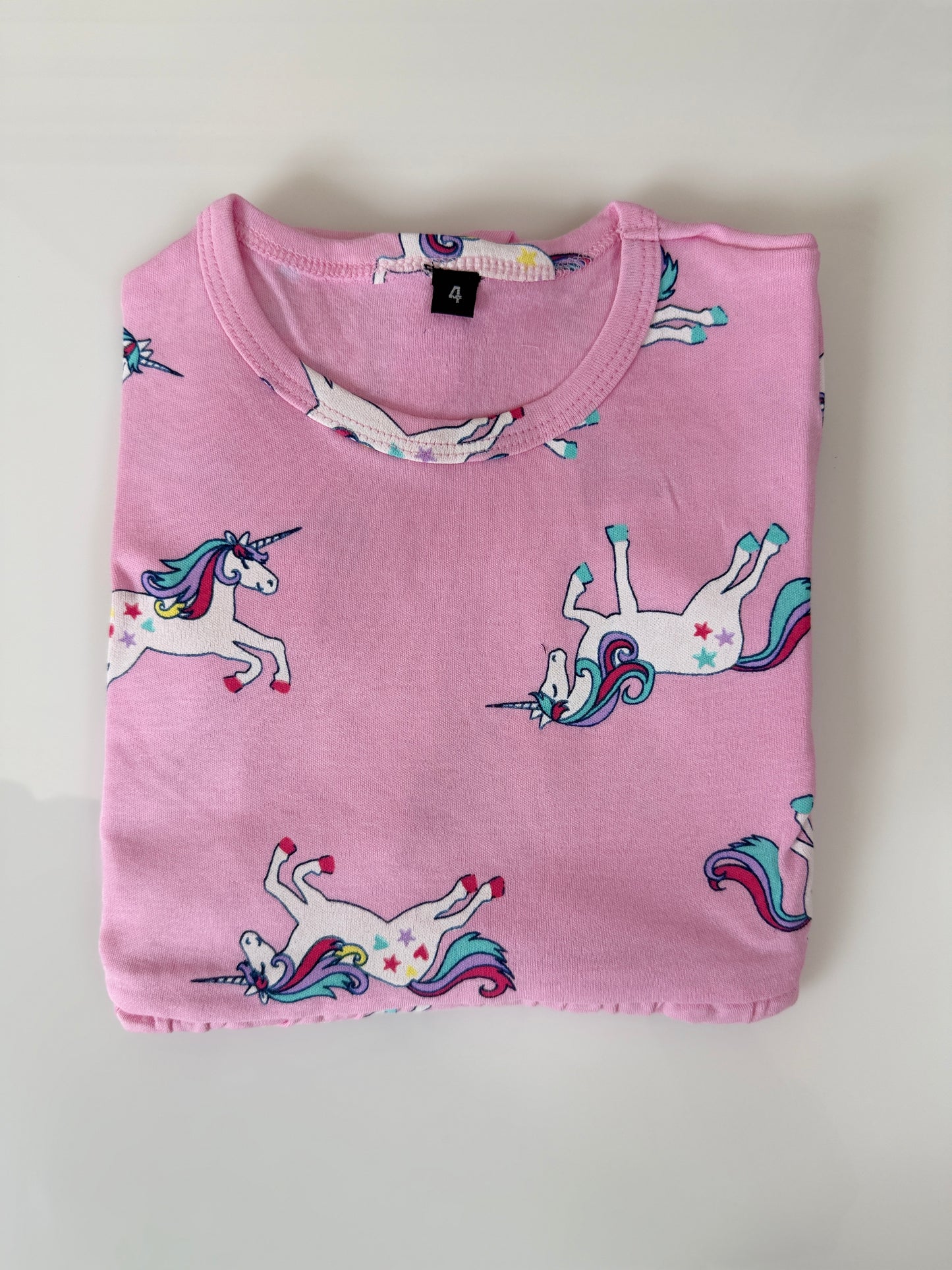 Pink Unicorn Print Kids Frock