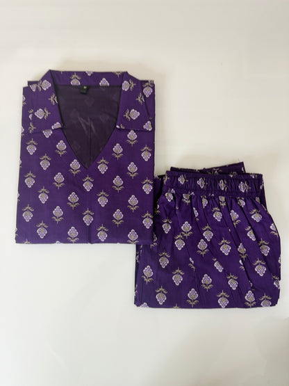 Purple Buti Print Outdoor Wear Co-ords
