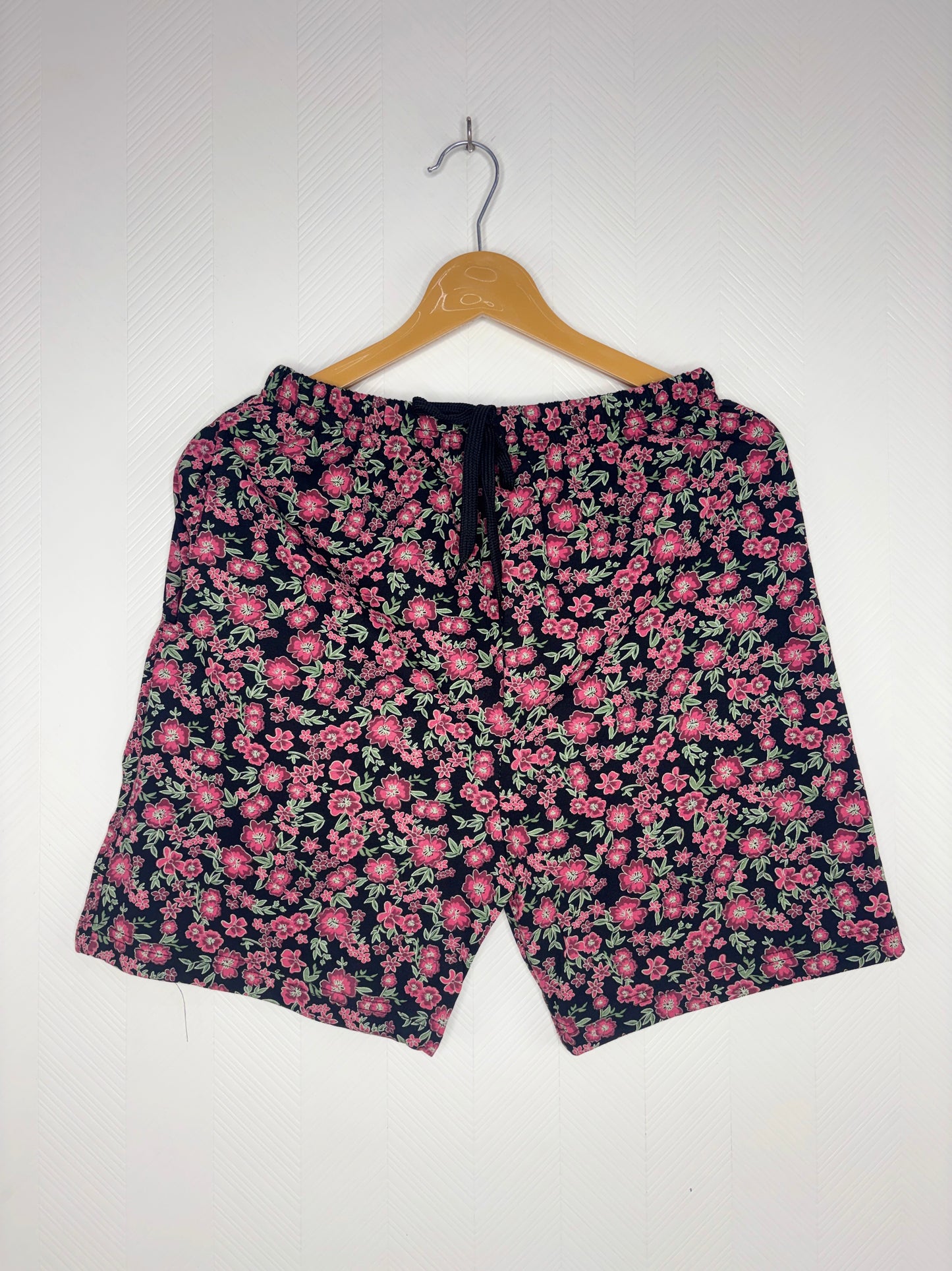 Navy Blue Floral Print Women's Shorts