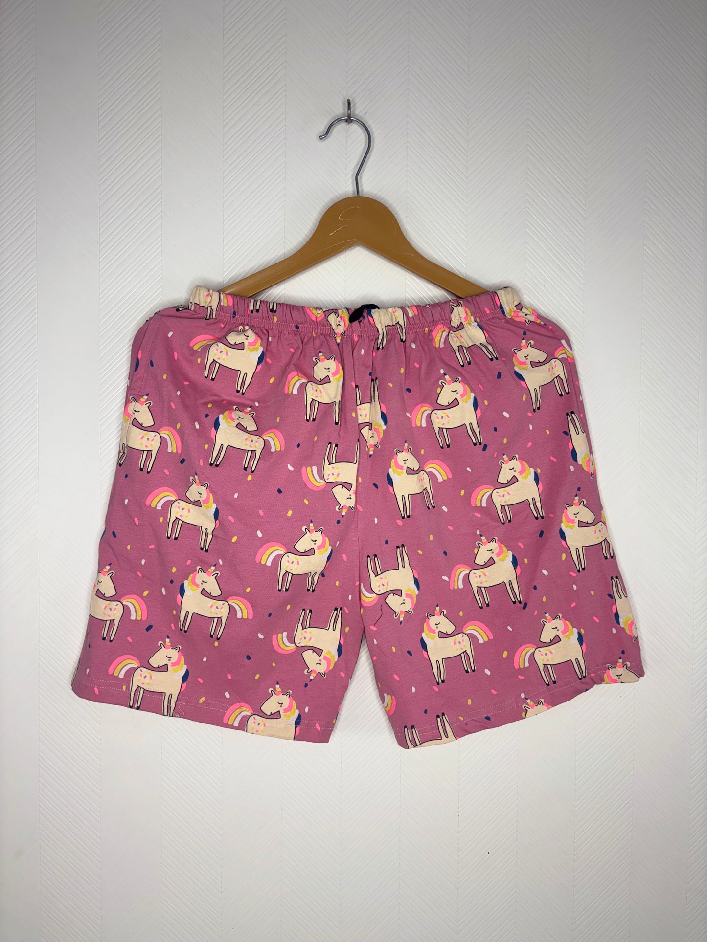 Pink Unicorn Print Women's Shorts